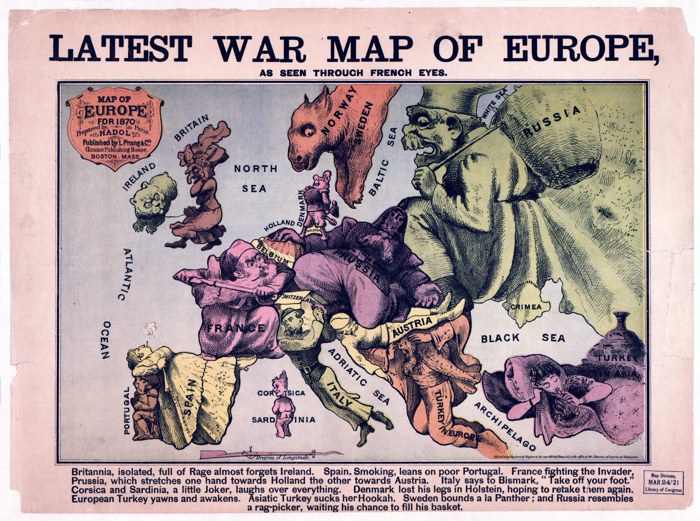 Большая детальная старинная карта Европы: последняя война, 1835 — 1875 гг.
